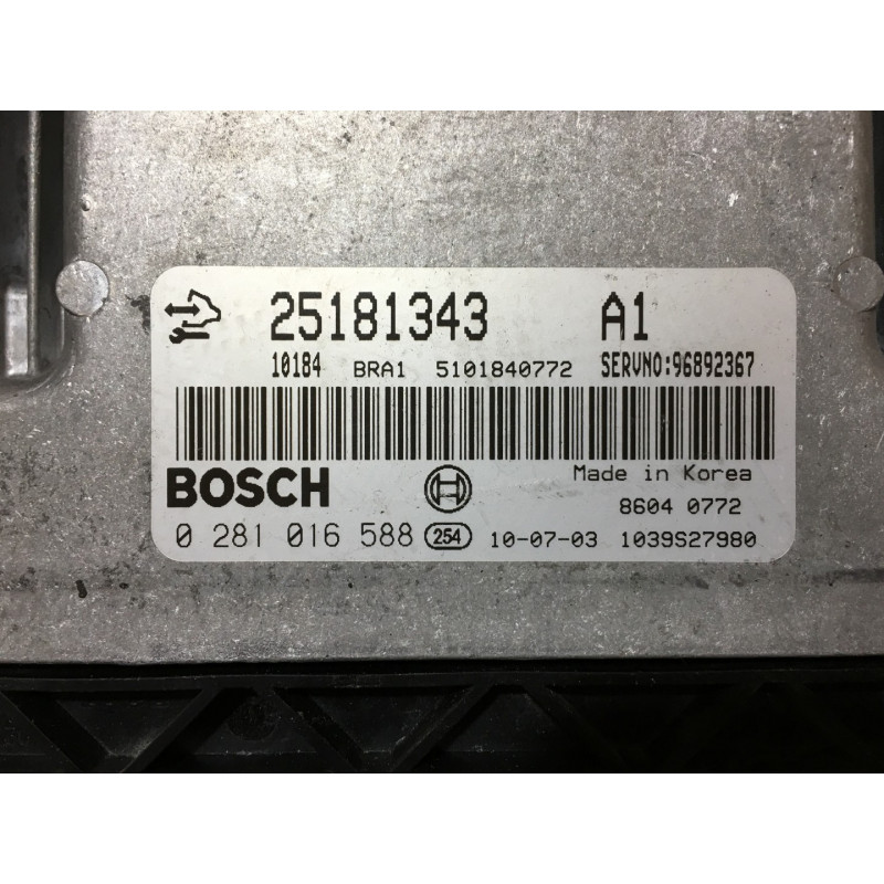 ECU MOTOR BOSCH EDC16C39 5 M8 0281016588 OPEL 25181343