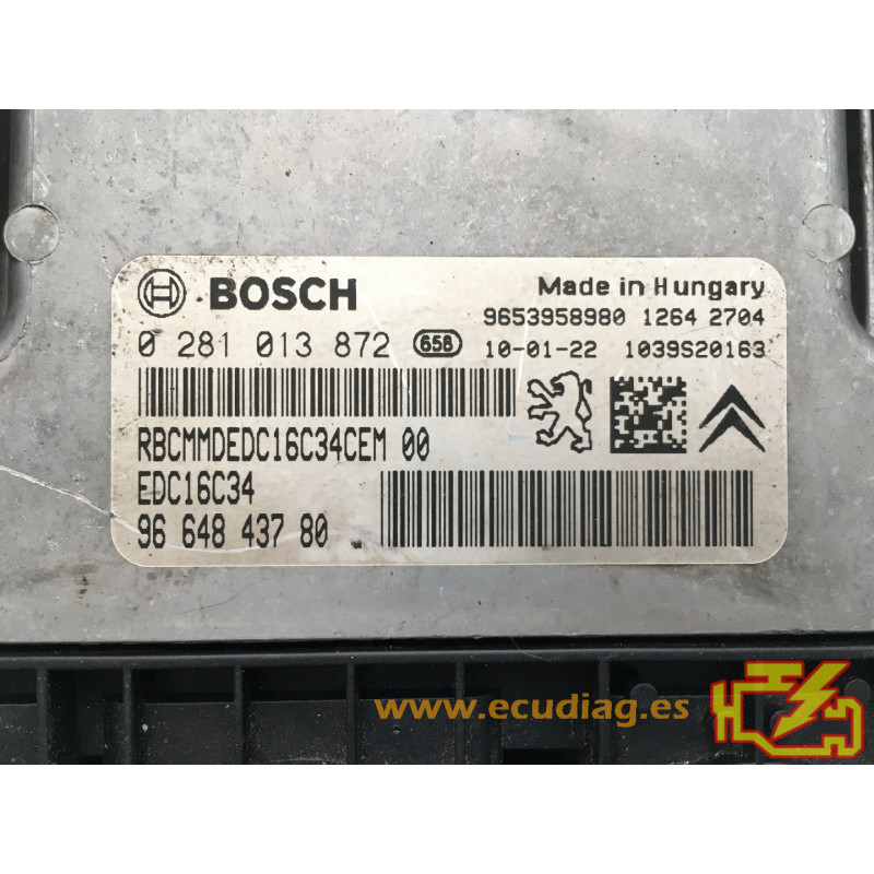 Ecu Bosch Edc C Citroen C Hdi Cv