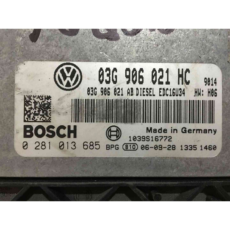 ENGINE ECU BOSCH EDC16U34 3 42 0281013685 VAG 03G906021HC