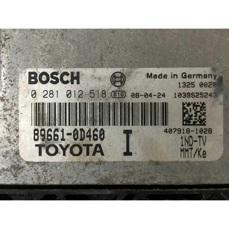 ECU MOTOR BOSCH EDC16C10 9 3 0281012518 TOYOTA 89661 0D460